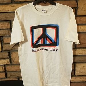 Chickenfoot shirt 3D logo on chest concert tour exclusive WHITE A3